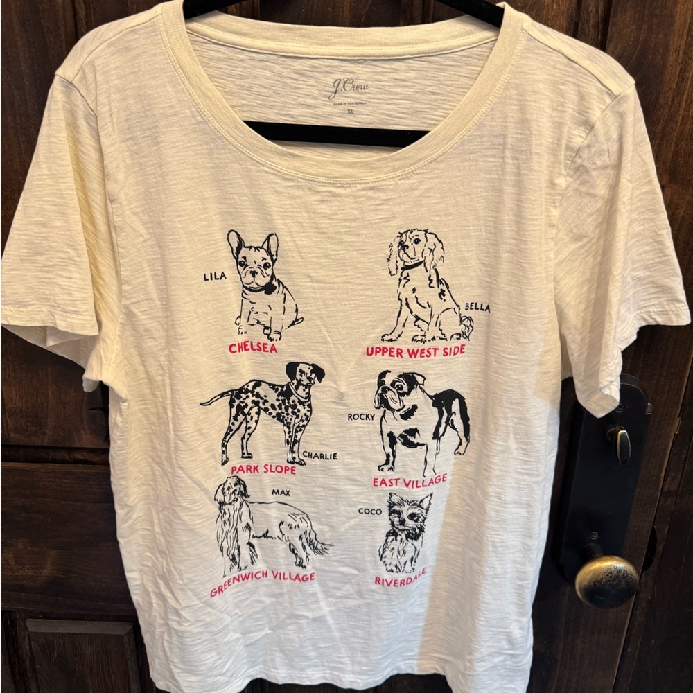 J. Crew Cream Dog Graphic Tee Clothing & Accessories